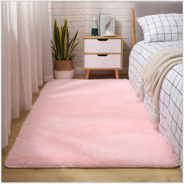 Thick Fluffy Rug For Living Room Decor Bedside Warm Plush Floor Rug