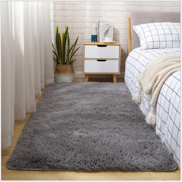 Thick Fluffy Rug For Living Room Decor Bedside Warm Plush Floor Rug