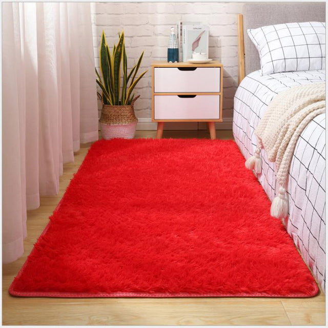 Thick Fluffy Rug For Living Room Decor Bedside Warm Plush Floor Rug