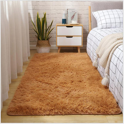 Thick Fluffy Rug For Living Room Decor Bedside Warm Plush Floor Rug