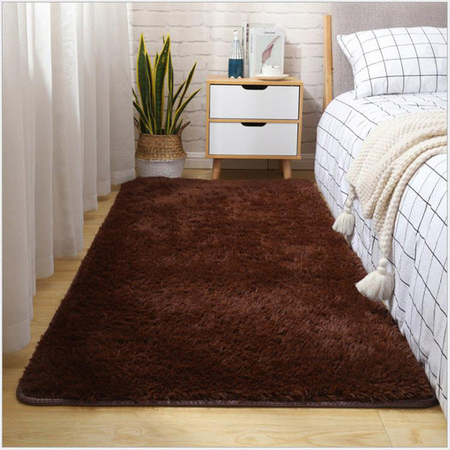 Thick Fluffy Rug For Living Room Decor Bedside Warm Plush Floor Rug