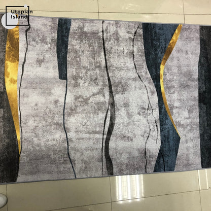 Gloden Gray Rug For Living Room Moquette Rug For Bedroom Marble Rug