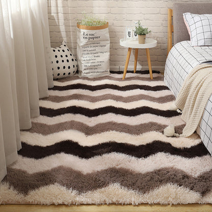 Fluffy Tie Dye Rug For Bedroom Decor Modern Home Washable Rug