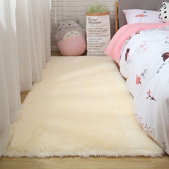 Fluffy Tie Dye Rug For Bedroom Decor Modern Home Washable Rug