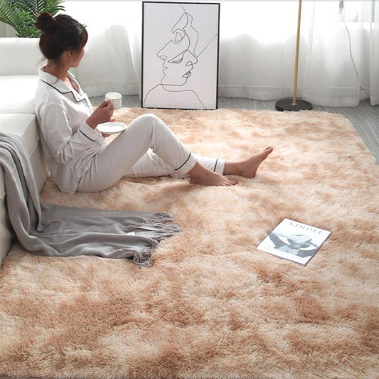 Shaggy Tie-dye Rug Printed Plush Floor Fluffy Kids Room Faux Fur Rug