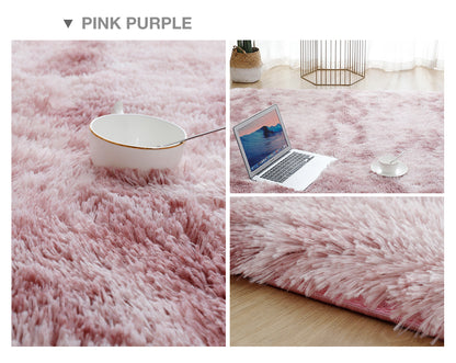 Shaggy Tie-dye Rug Printed Plush Floor Fluffy Kids Room Faux Fur Rug