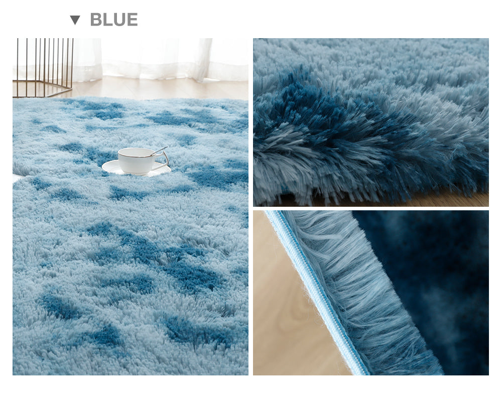 Shaggy Tie-dye Rug Printed Plush Floor Fluffy Kids Room Faux Fur Rug