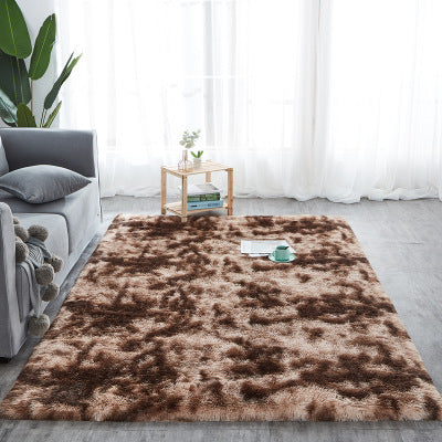 Shaggy Tie-dye Rug Printed Plush Floor Fluffy Kids Room Faux Fur Rug