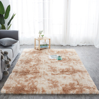 Shaggy Tie-dye Rug Printed Plush Floor Fluffy Kids Room Faux Fur Rug