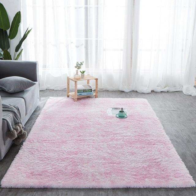 Shaggy Tie-dye Rug Printed Plush Floor Fluffy Kids Room Faux Fur Rug