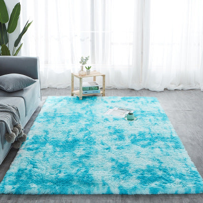 Shaggy Tie-dye Rug Printed Plush Floor Fluffy Kids Room Faux Fur Rug