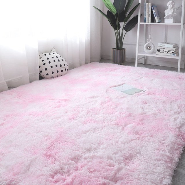 Pink Rug For Girls Shaggy Childrens Soft Nordic Red Fluffy Large Rug