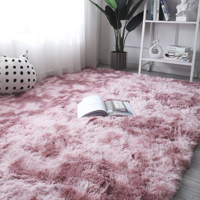 Pink Rug For Girls Shaggy Childrens Soft Nordic Red Fluffy Large Rug