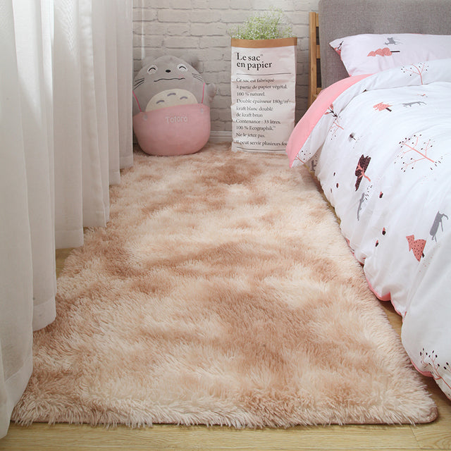 Pink Rug For Girls Shaggy Childrens Soft Nordic Red Fluffy Large Rug