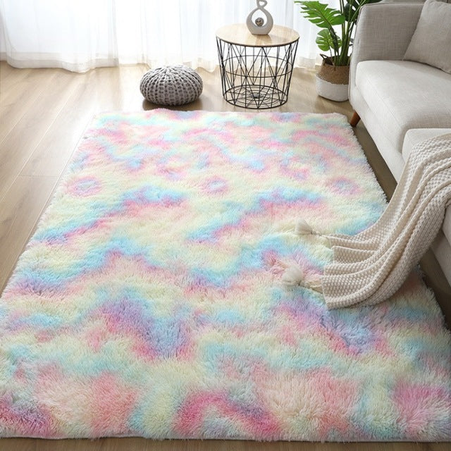 Pink Rug For Girls Shaggy Childrens Soft Nordic Red Fluffy Large Rug