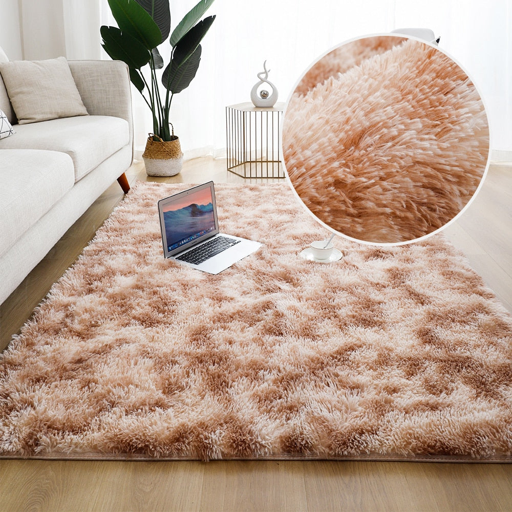 Plush Living Room Decoration Fluffy Rug Anti-slip Soft Lounge Rug