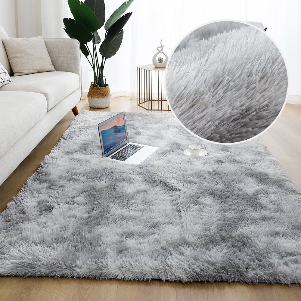 Plush Living Room Decoration Fluffy Rug Anti-slip Soft Lounge Rug