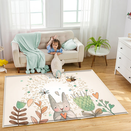 Simplicity Animal Bunny Bee Pattern Children Flannel Rug