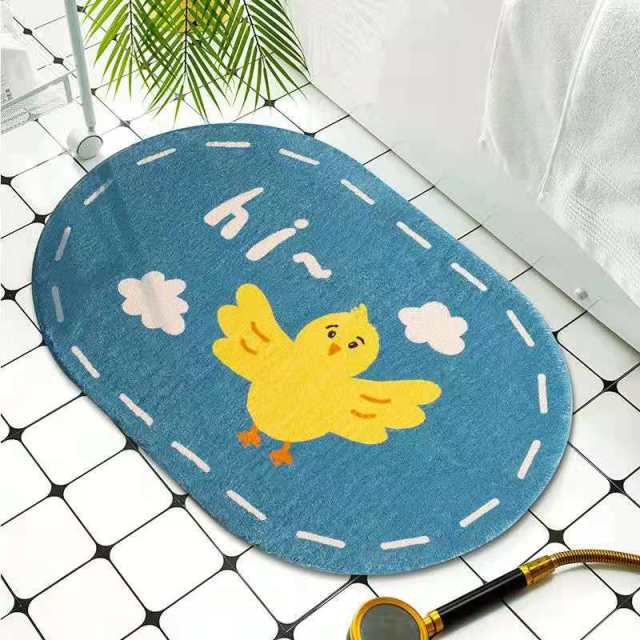 Oval Animals Welcome Entrance Rug Bath Floor Non-Slip Rainbow Rug