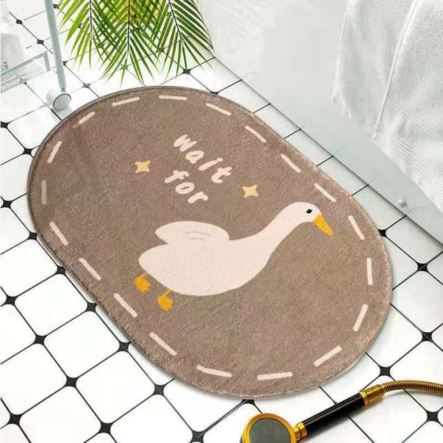 Oval Animals Welcome Entrance Rug Bath Floor Non-Slip Rainbow Rug