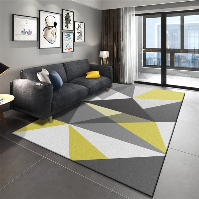 Geometric Floor Modern Printing Washable Kids Play Home Decor Rug