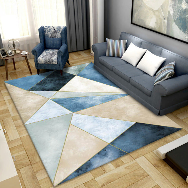 Geometric Printed Rug for Living Room Washable Bedroom Large Area Rug