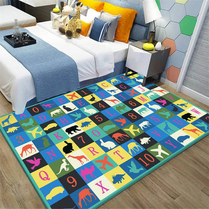 New Cartoon Dinosaur Children's Bedside Area Rug Flannel Anti-slip Rug