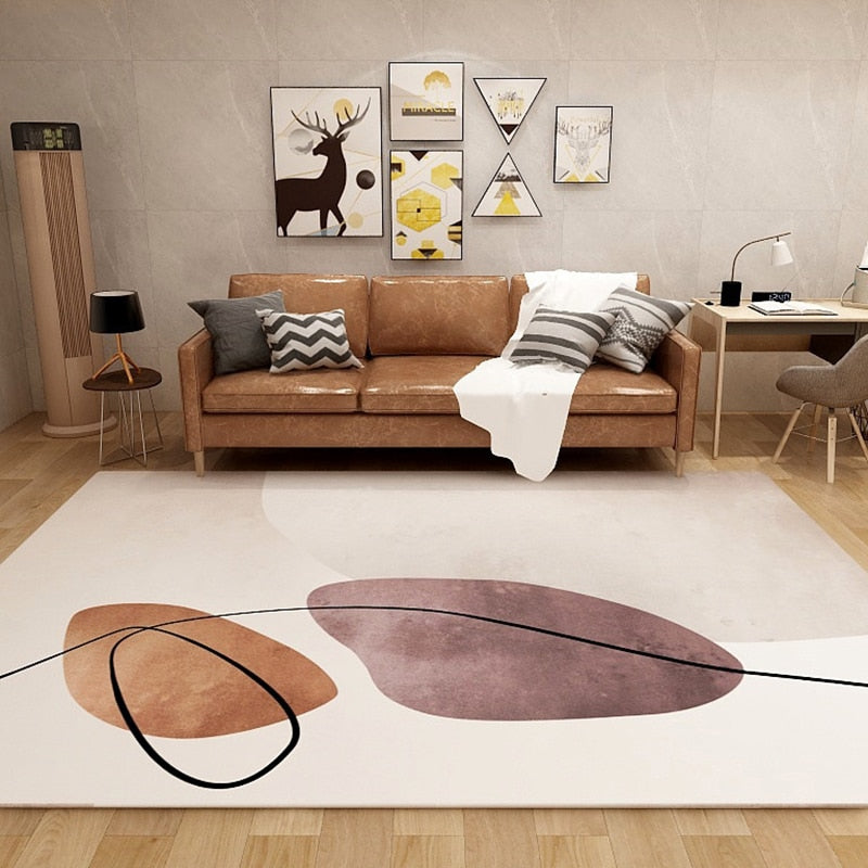 Nordic Geometric Abstraction Area Rug Blanket Modern Non-Slip Rug