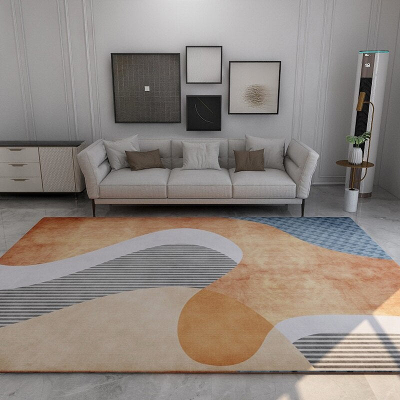 Nordic Geometric Abstraction Area Rug Blanket Modern Non-Slip Rug