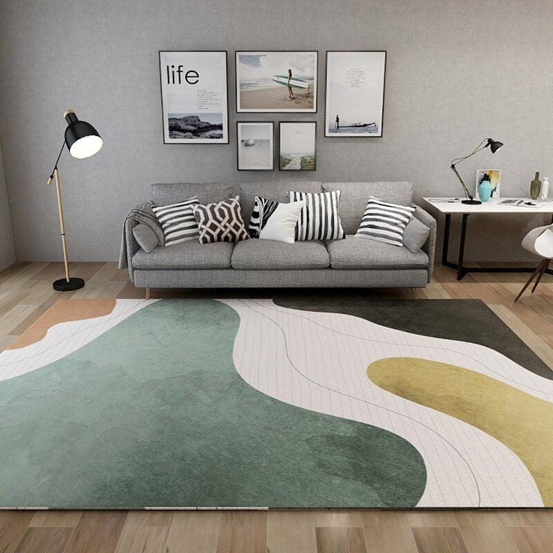 Nordic Geometric Abstraction Area Rug Blanket Modern Non-Slip Rug