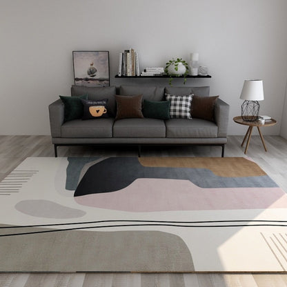 Nordic Geometric Abstraction Area Rug Blanket Modern Non-Slip Rug