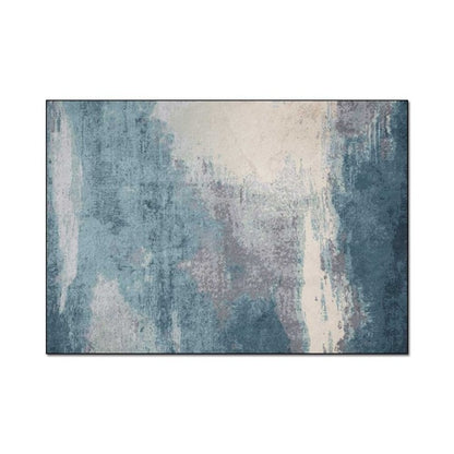 Nordic Blue Gray Abstract Large Area Rug Modern Decoration Non-Slip Rug