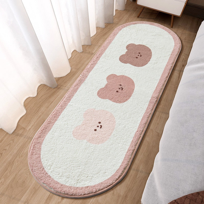 Fluffy Soft Cute Children's Bedside Rug Kids room Non-Slip Rug