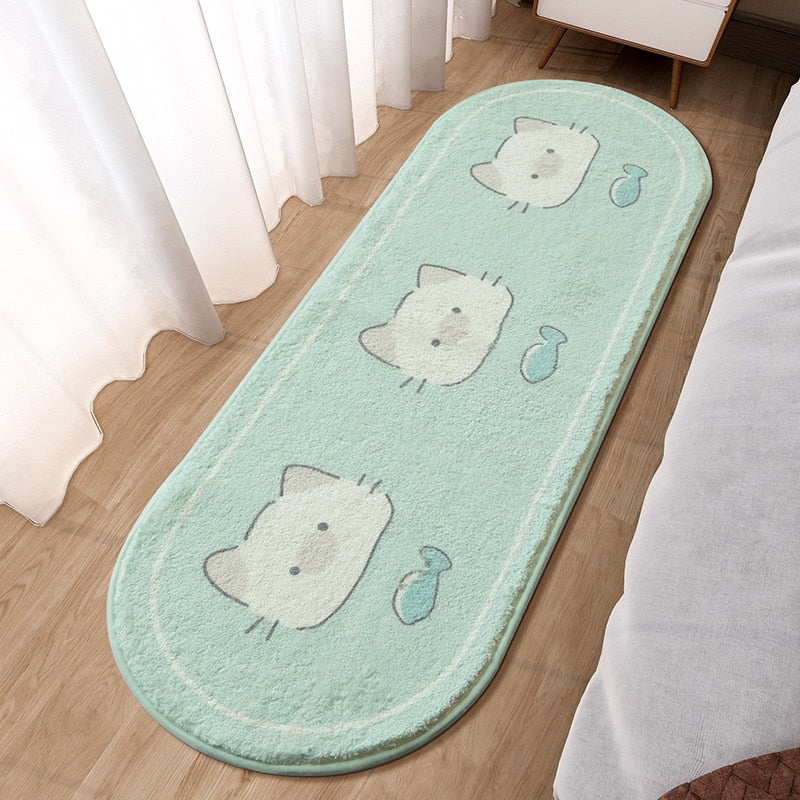 Fluffy Soft Cute Children's Bedside Rug Kids room Non-Slip Rug