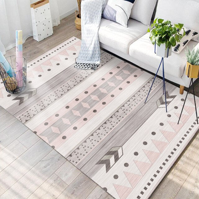 Living Room Rug Ethnic Style Bedroom Geometric Decorative Rug