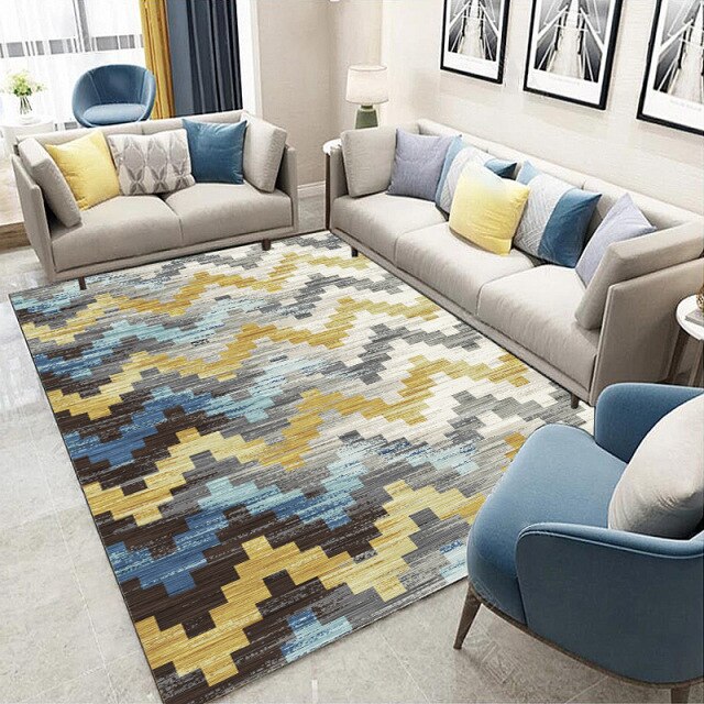 Living Room Rug Ethnic Style Bedroom Geometric Decorative Rug