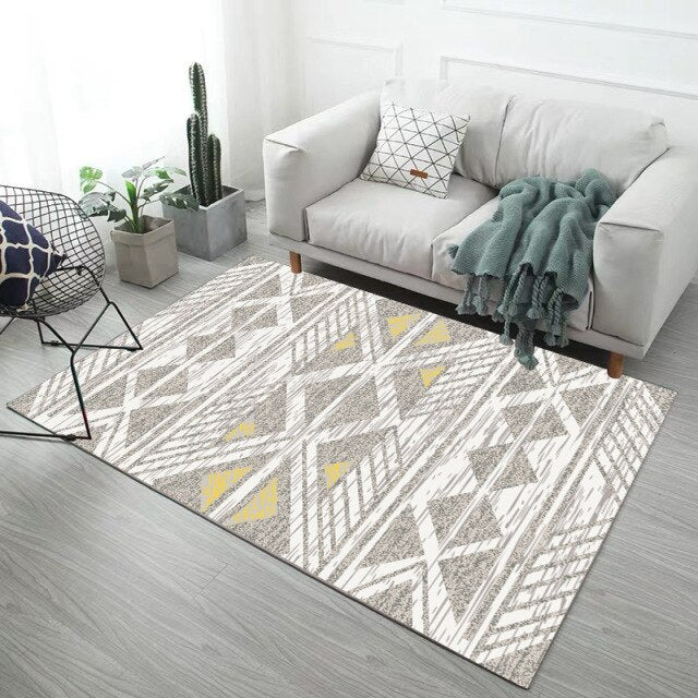 Living Room Rug Ethnic Style Bedroom Geometric Decorative Rug