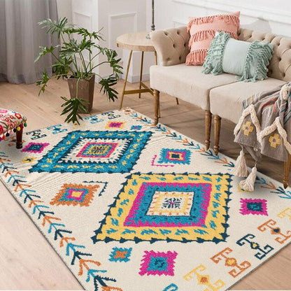 Living Room Rug Ethnic Style Bedroom Geometric Decorative Rug