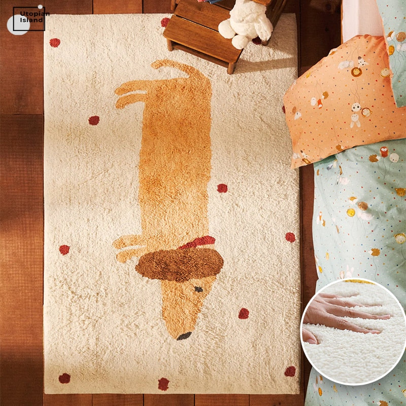 Living Room Modern Furry Mat Fluffy Kawaii Room Decor Entrance Mat