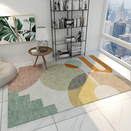 Modern Minimalist Living Room Rug Nordic Geometric Pattern Salon Rug