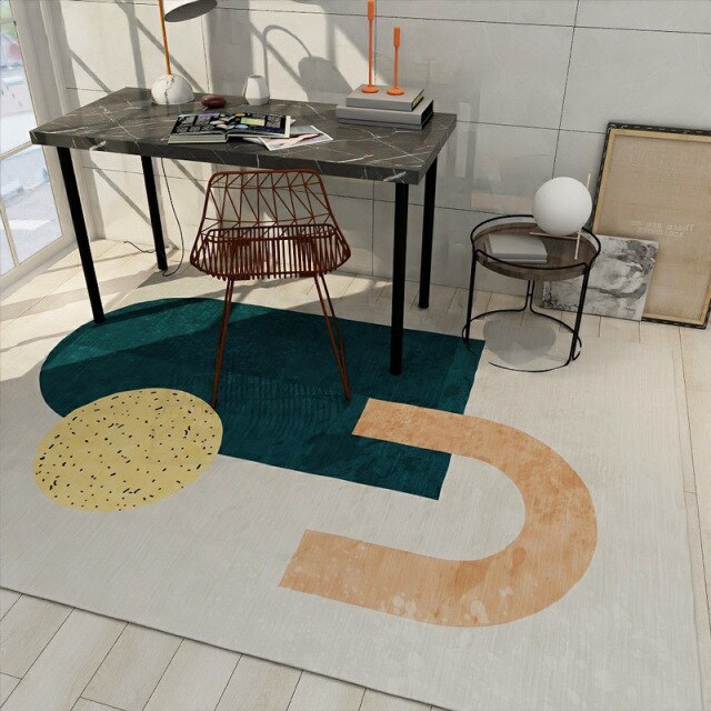 Modern Minimalist Living Room Rug Nordic Geometric Pattern Salon Rug