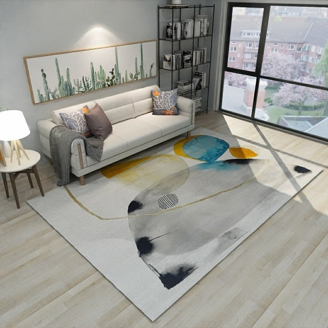 Modern Minimalist Living Room Rug Nordic Geometric Pattern Salon Rug