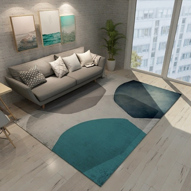 Modern Minimalist Living Room Rug Nordic Geometric Pattern Salon Rug