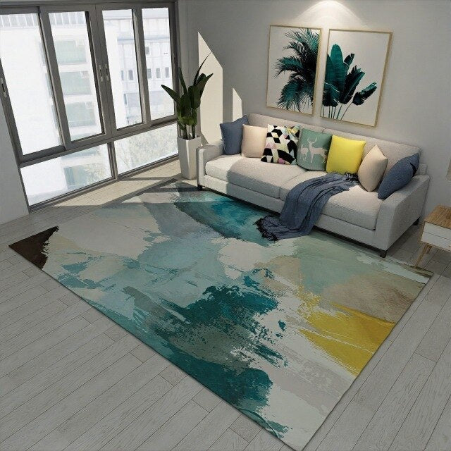 Modern Minimalist Living Room Rug Nordic Geometric Pattern Salon Rug