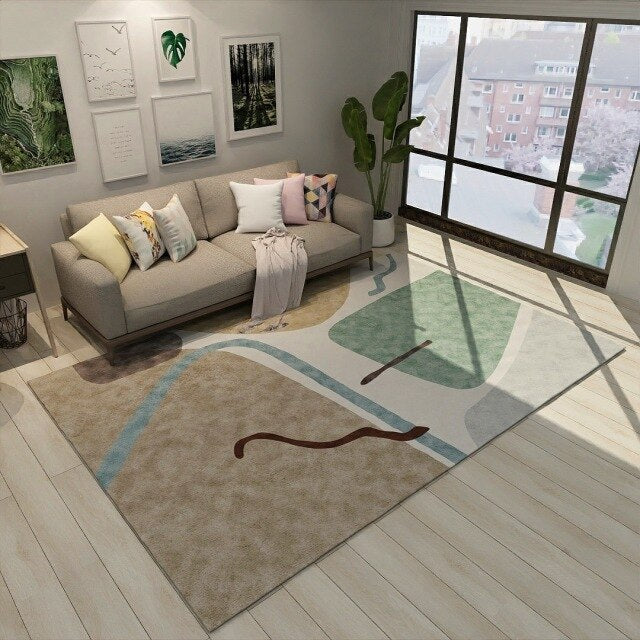 Modern Minimalist Living Room Rug Nordic Geometric Pattern Salon Rug