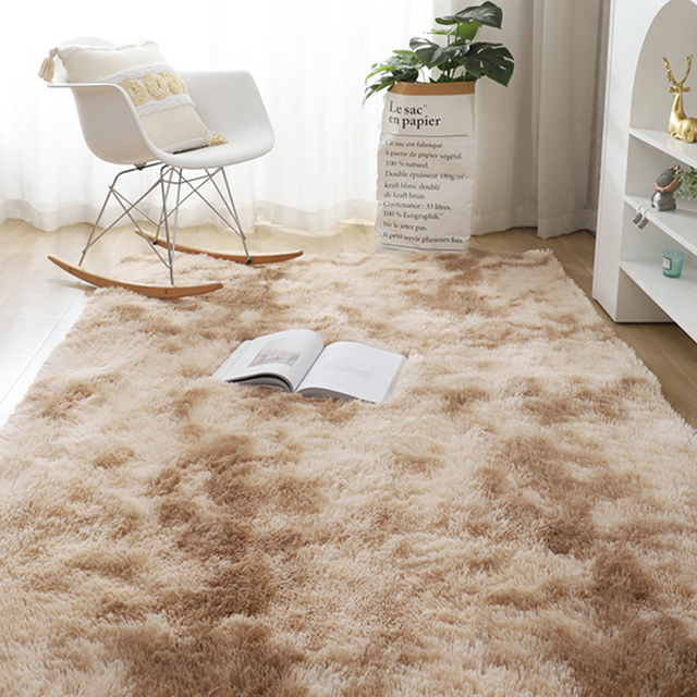 Fluffy Nordic Lounge Rug houses and Plush Kids Bedroom Bedside Rug