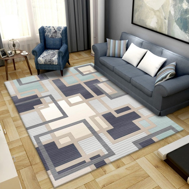 Modern Geometric Anti-slip Indoor Printed Decoration Large Area Rug