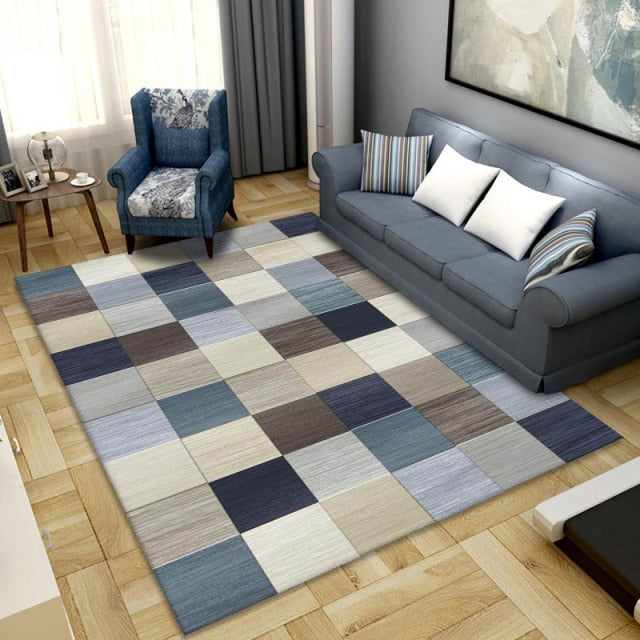 Modern Geometric Anti-slip Indoor Printed Decoration Large Area Rug