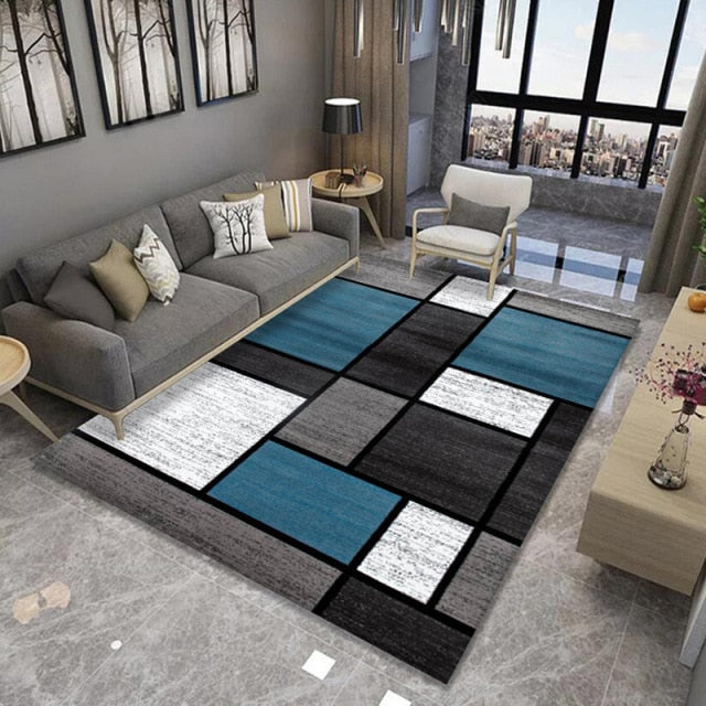 Modern Geometric Anti-slip Indoor Printed Decoration Large Area Rug