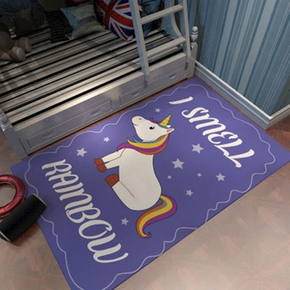 Pink Unicorn Series Flannel Cartoon 3D Printed Children Play Area Rug